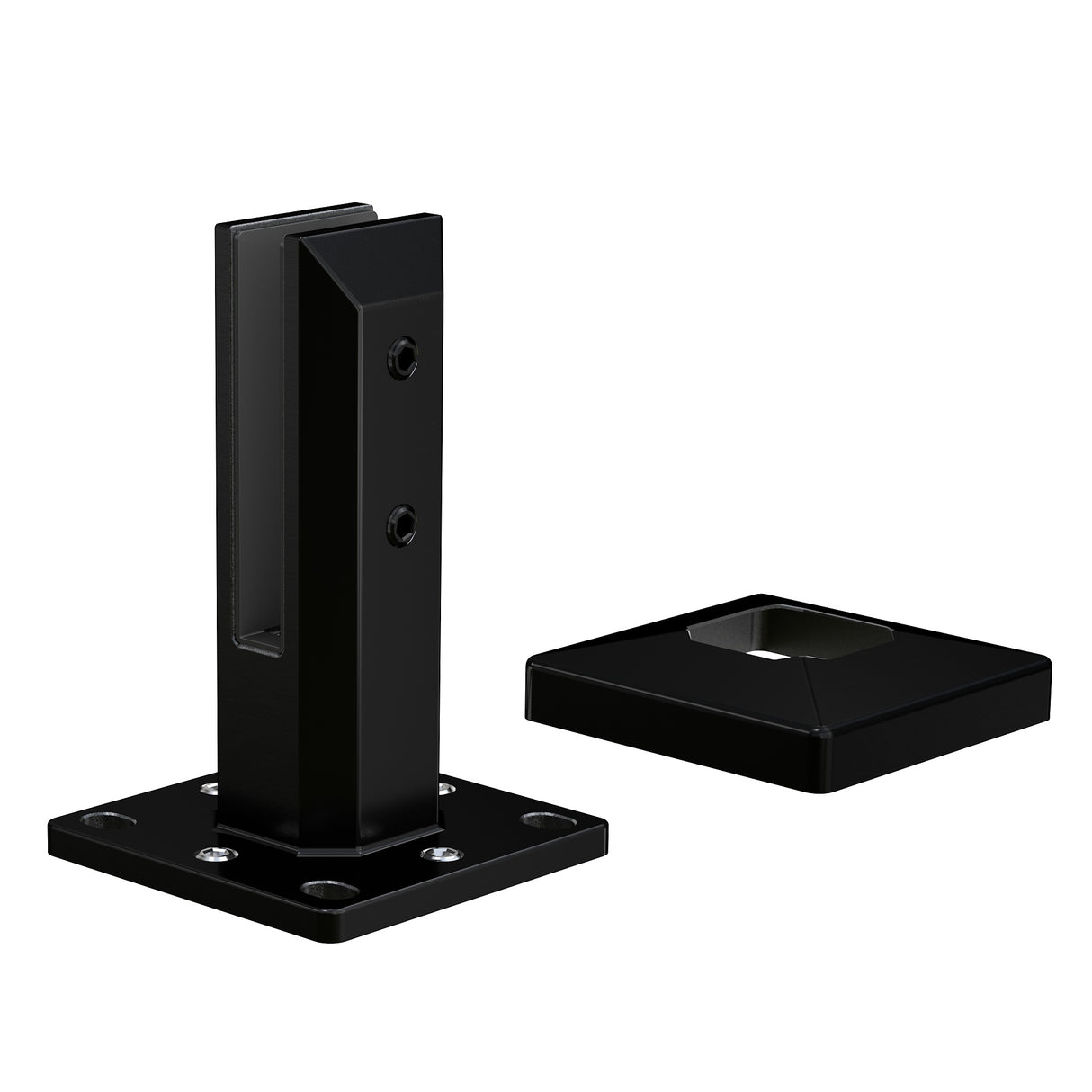 Soporte de base de vidrio sin marco Vista con cubierta de placa base - Listo para LED