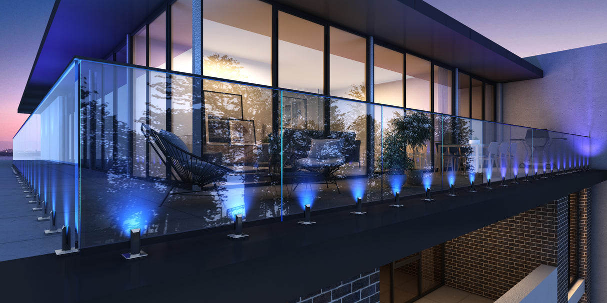 Soporte de base de vidrio sin marco Vista con cubierta de placa base - Listo para LED