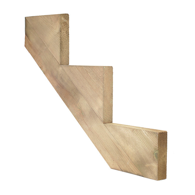 3-step pressure-treated stair stringer made with MicroPro technology for durable outdoor use