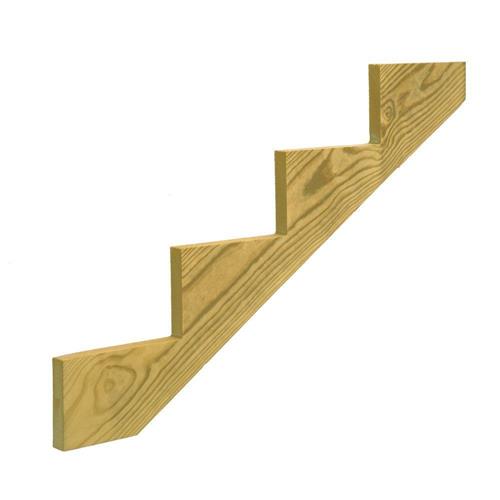 4-step pre-cut wooden stair stringer for easy deck and outdoor staircase construction