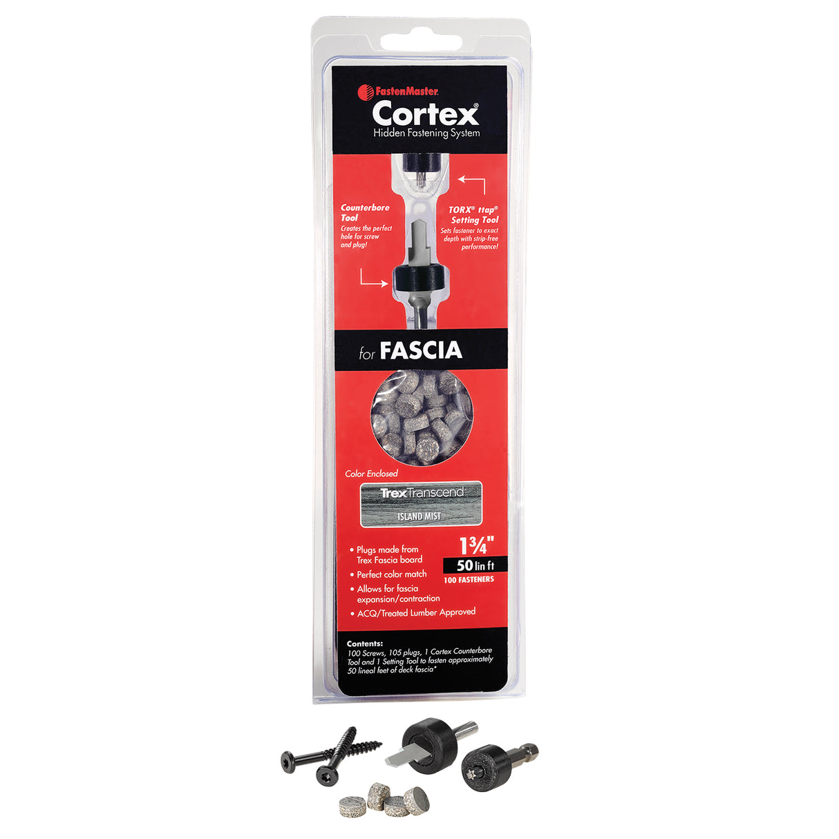 Trex Cortex Fascia 1-3/4" (100 Screws and Plugs)