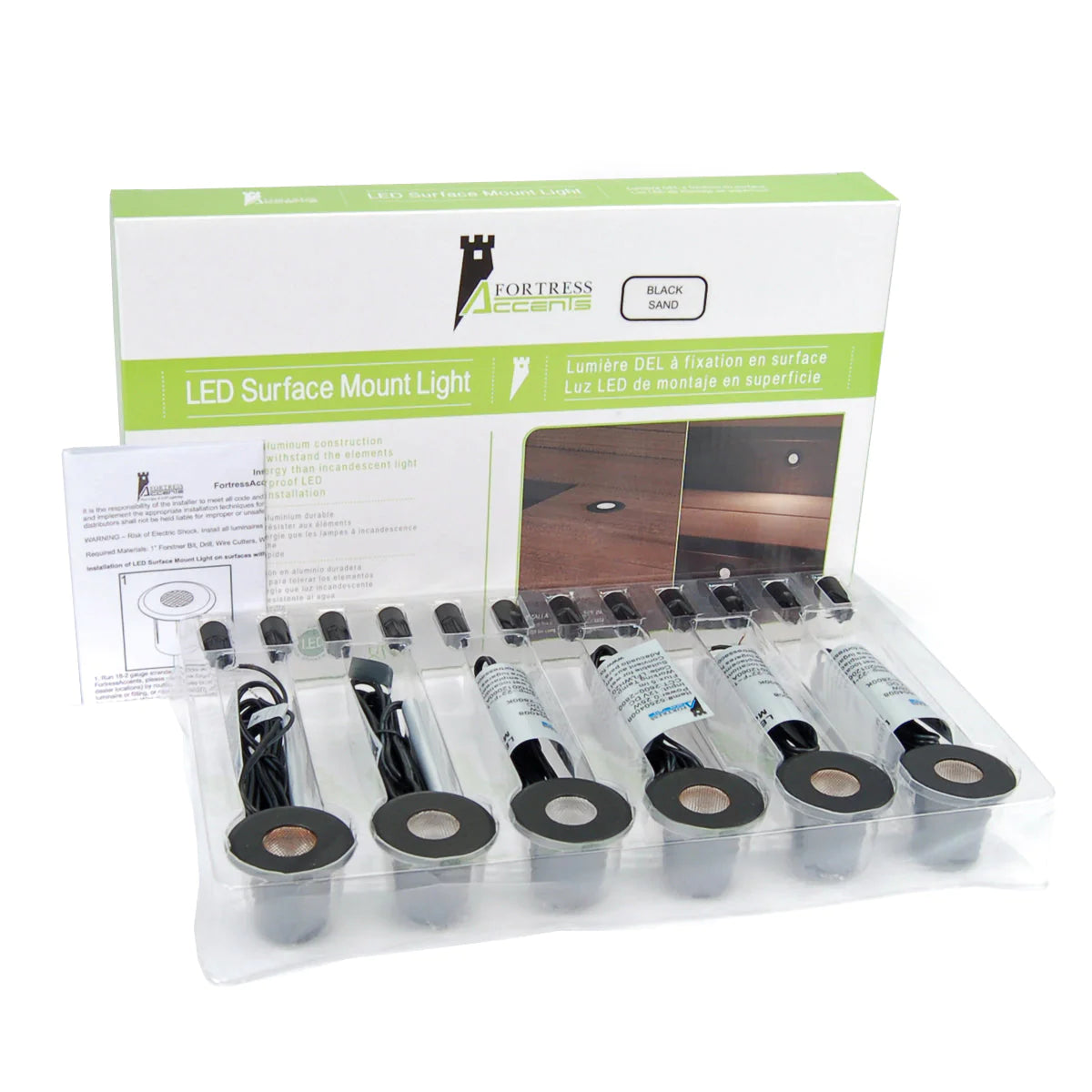 Montage en surface à DEL Fortress Accents (6/pqt)