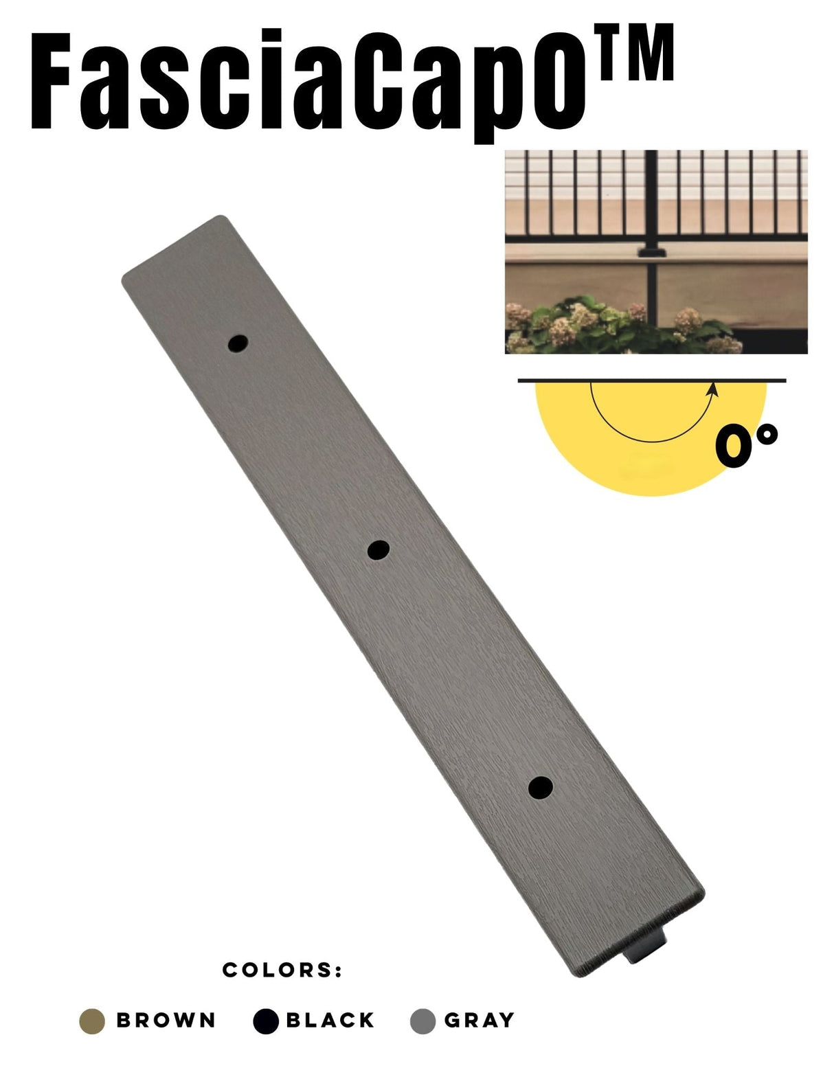 GapCap FasciaCap 0 deck gap cover in Gray