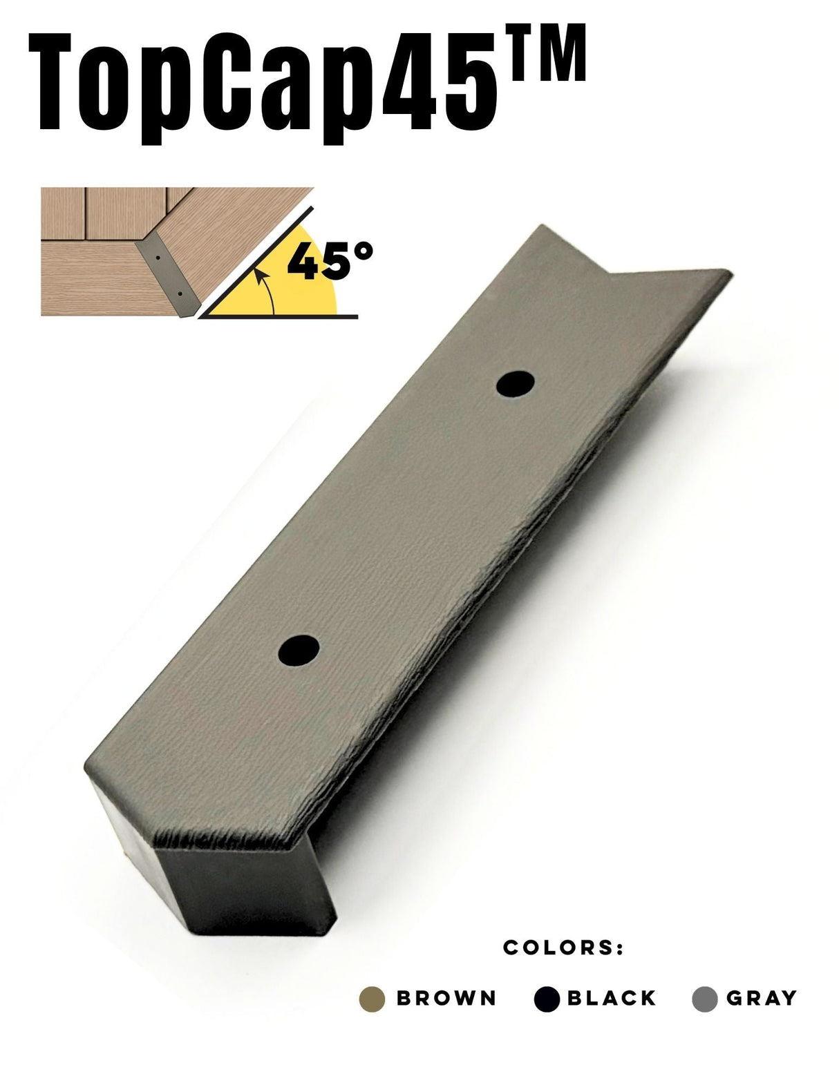 GapCap TopCap 45 deck gap cover in Gray