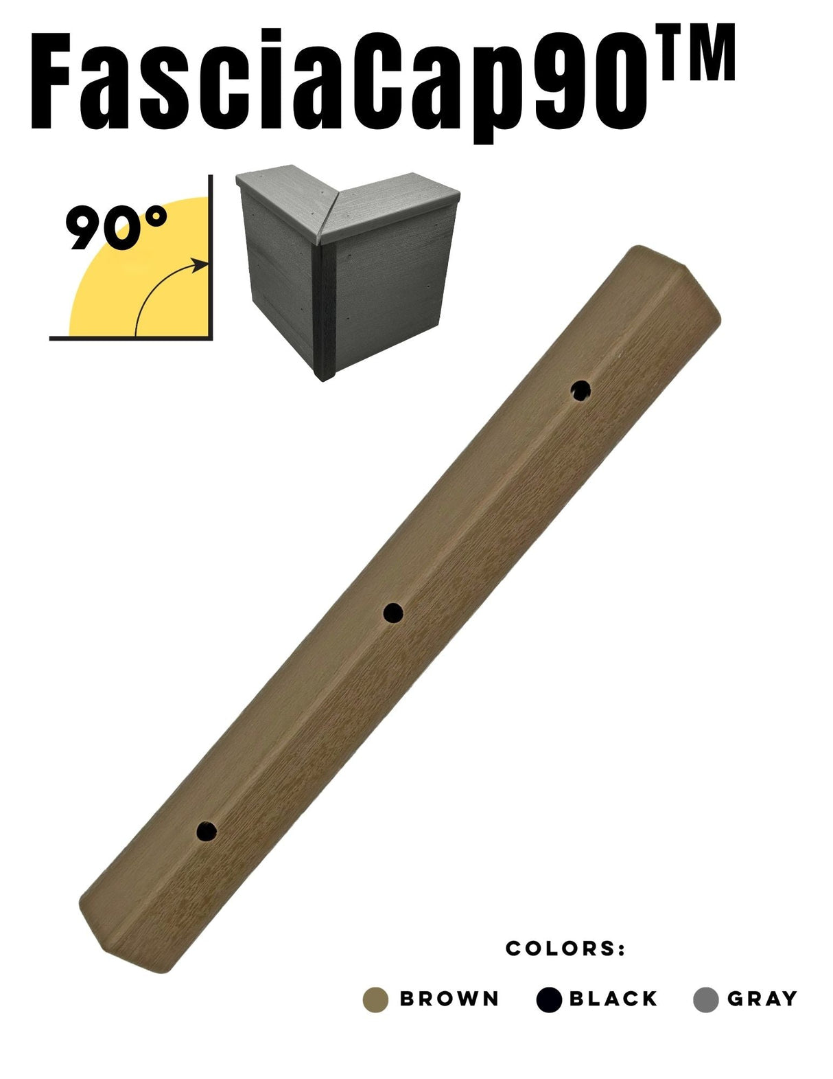 GapCap FasciaCap 90 deck gap cover in Brown
