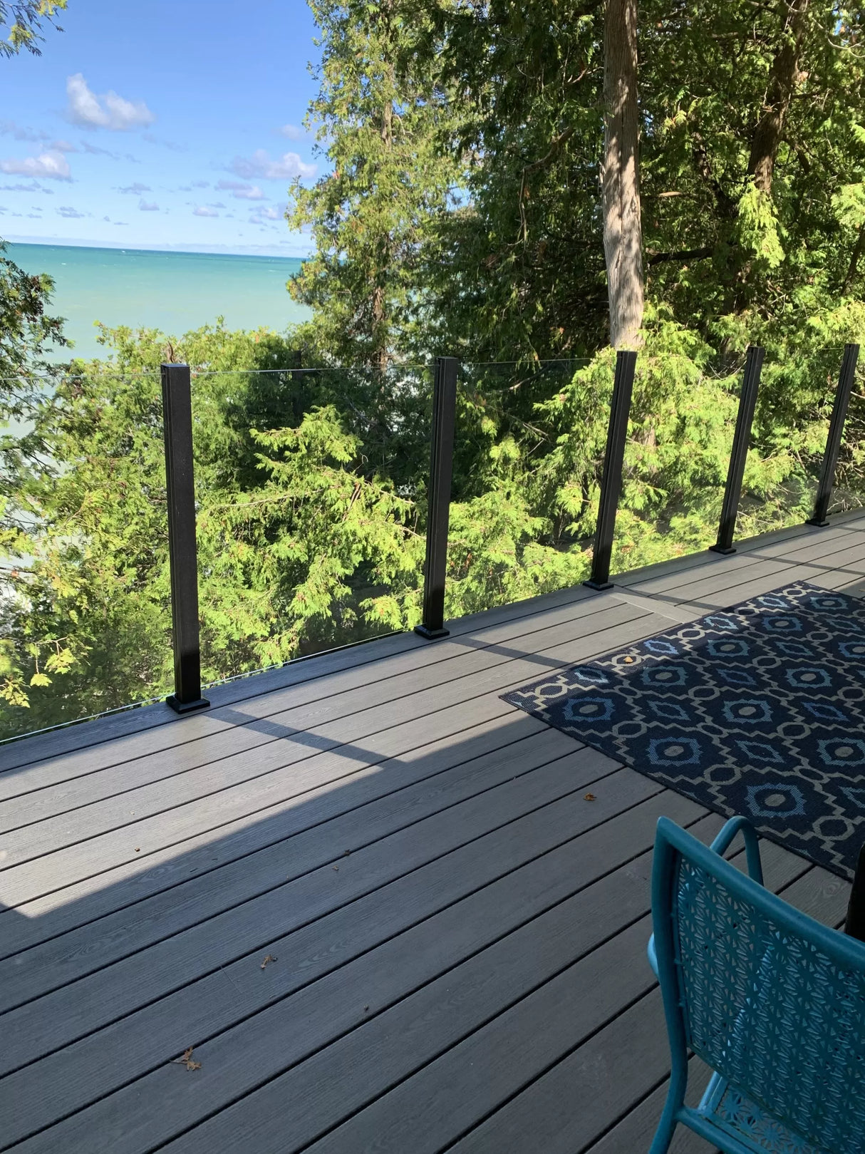 Vista Textured Grey Frameless Glass 90 Degree Post