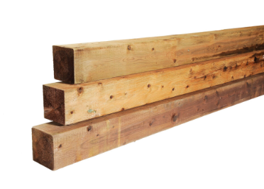 12-foot 6x6 brown pressure-treated S4S lumber for outdoor structural applications