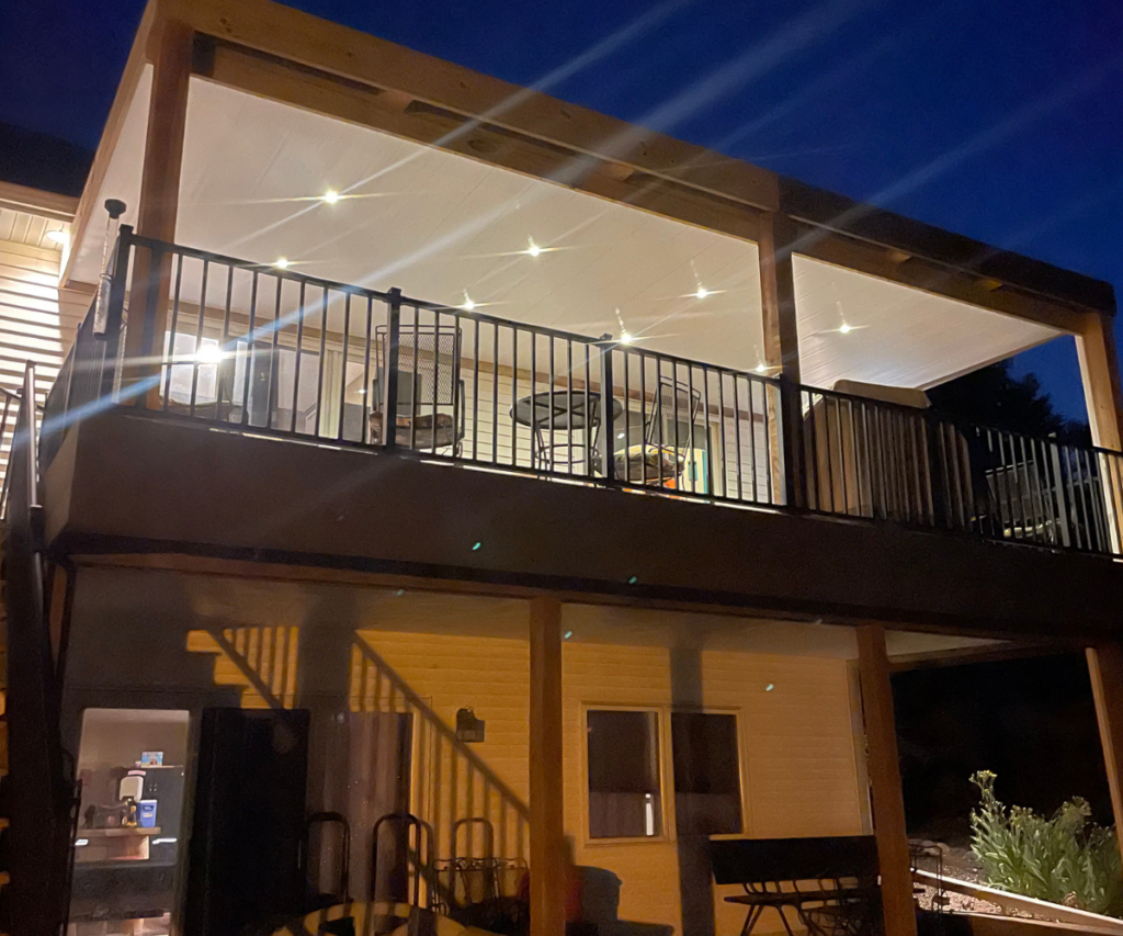 ZipUp LumaDome LV Lights Installed Under Deck, Creating Ambient Lighting