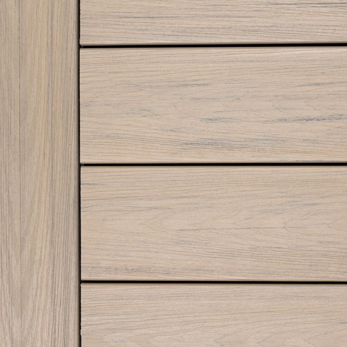 Deckorators Venture Shoreline Grooved composite deck board — Shoreline colour close-up, 16 foot
