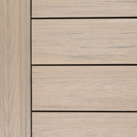 Deckorators Venture Shoreline Fascia composite trim board — Shoreline colour close-up, 12 foot