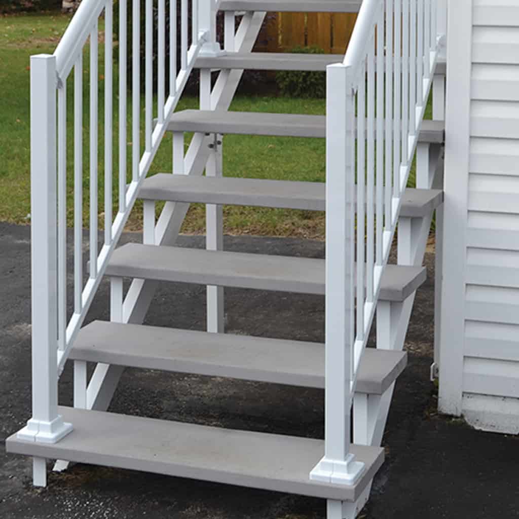 Pylex Aluminum Stair Stringer White 8 Step – The Ultimate Deck Shop