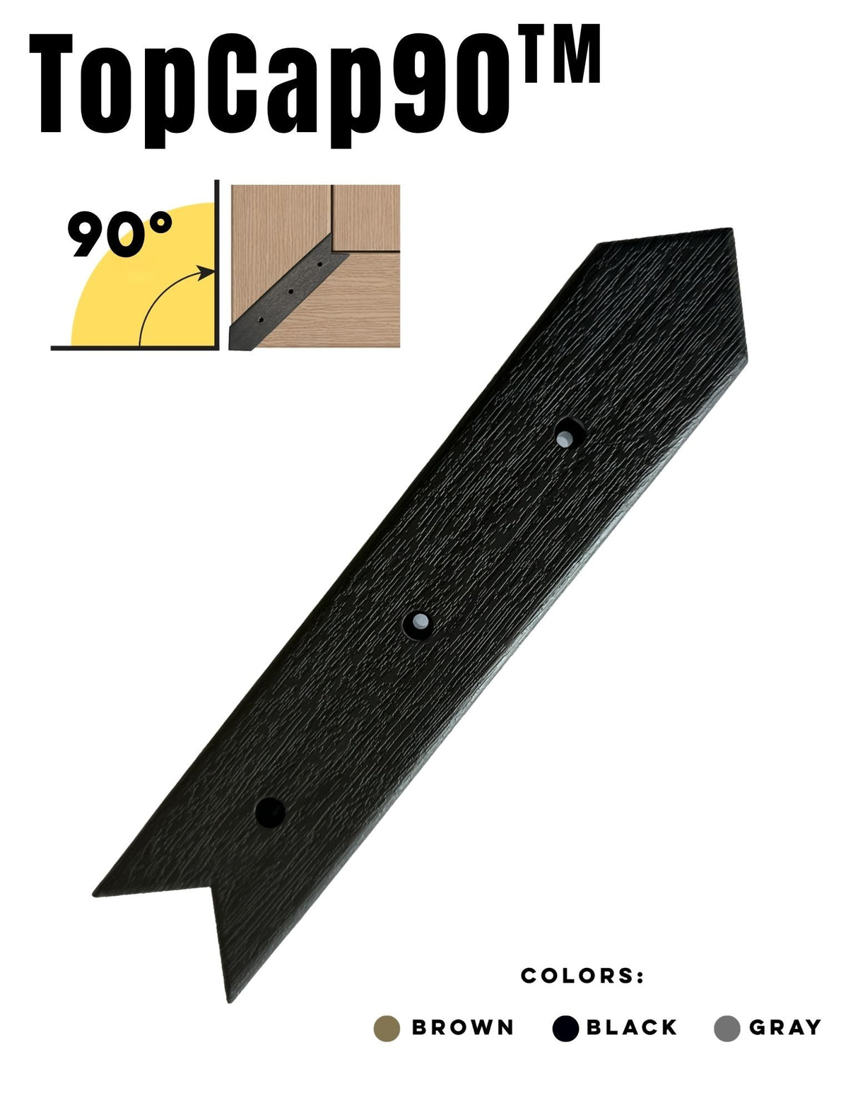 GapCap TopCap 90 deck gap cover in Black