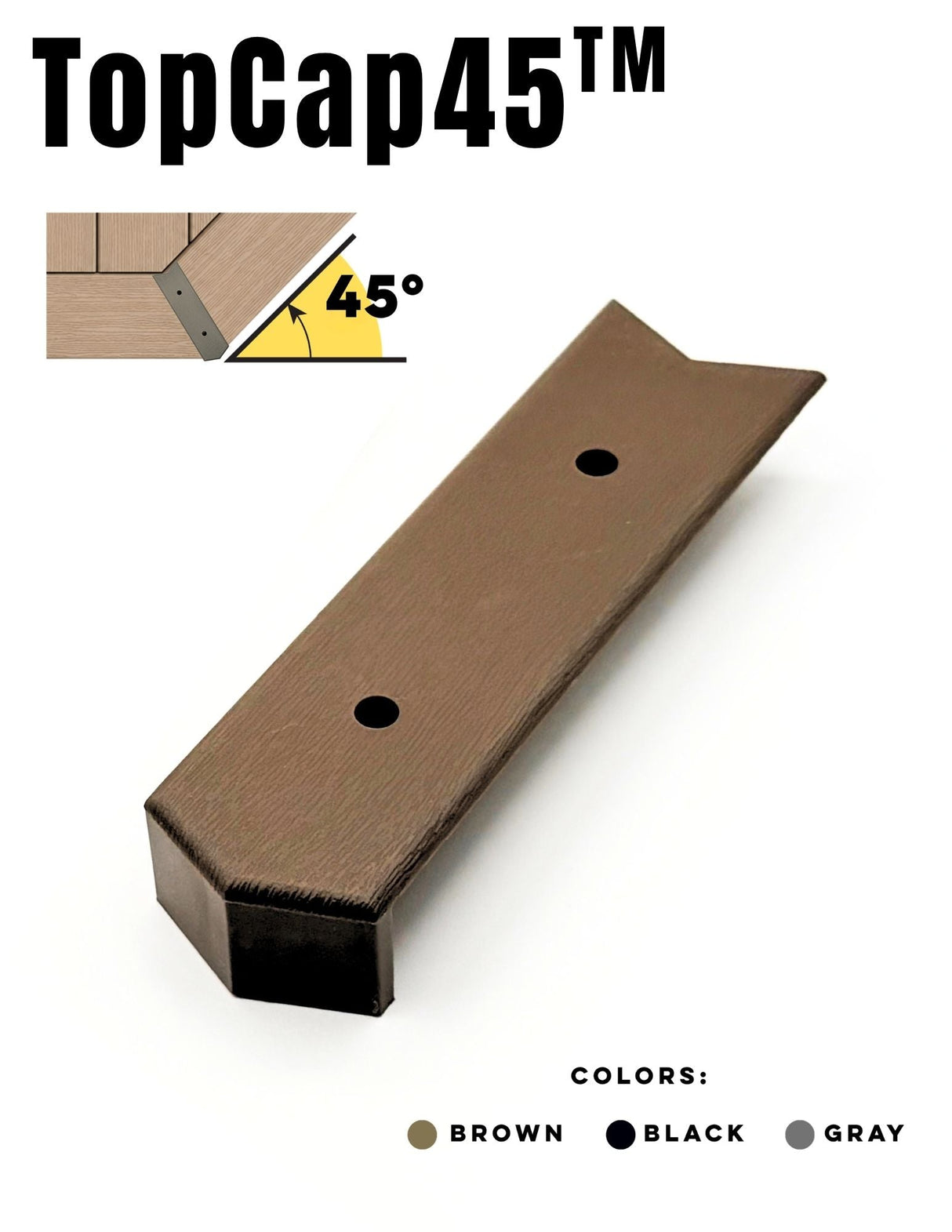 GapCap TopCap 45 deck gap cover in Brown