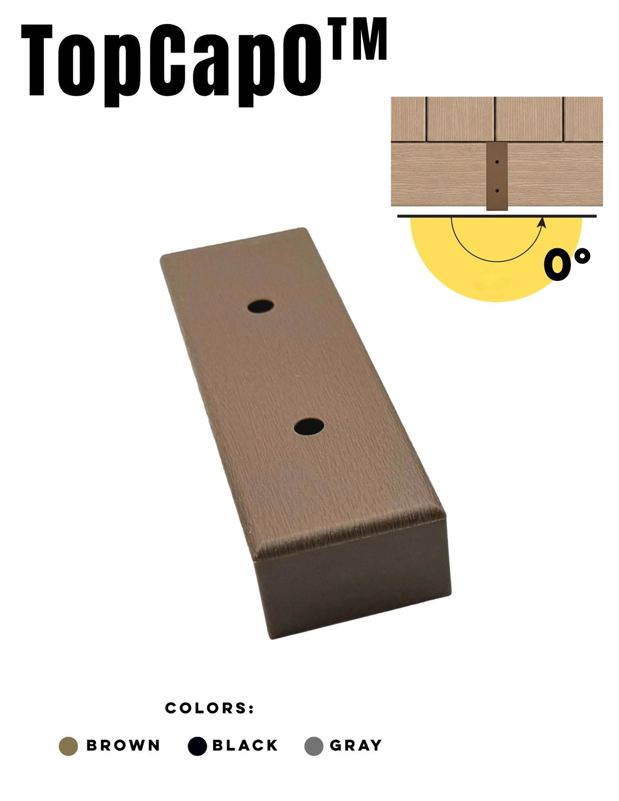 GapCap TopCap 0 deck gap cover in Brown