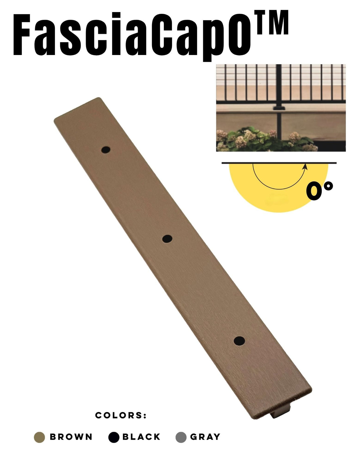 GapCap FasciaCap 0 deck gap cover in Brown