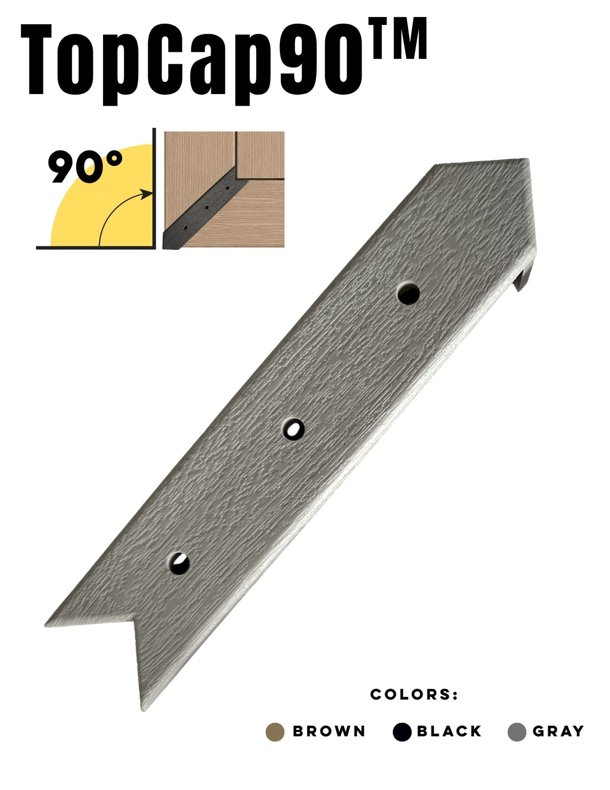 GapCap TopCap 90 deck gap cover in Gray