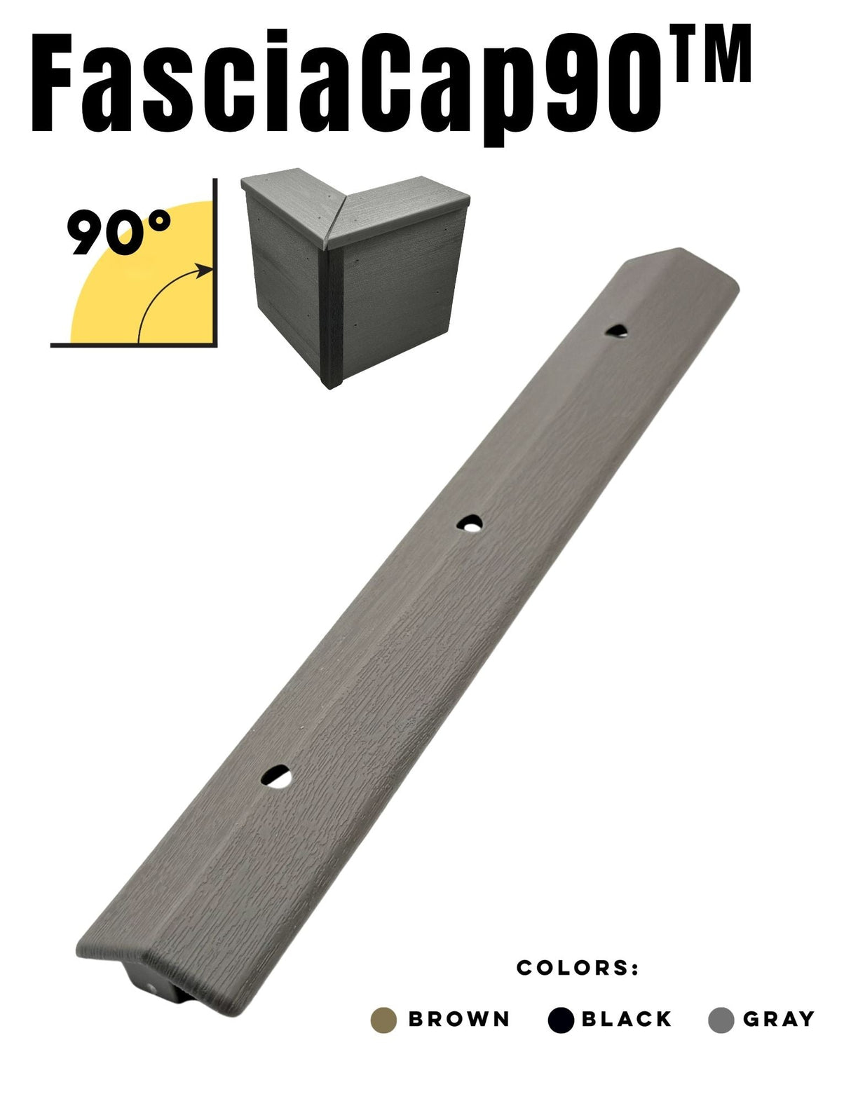 GapCap FasciaCap 90 deck gap cover in Gray
