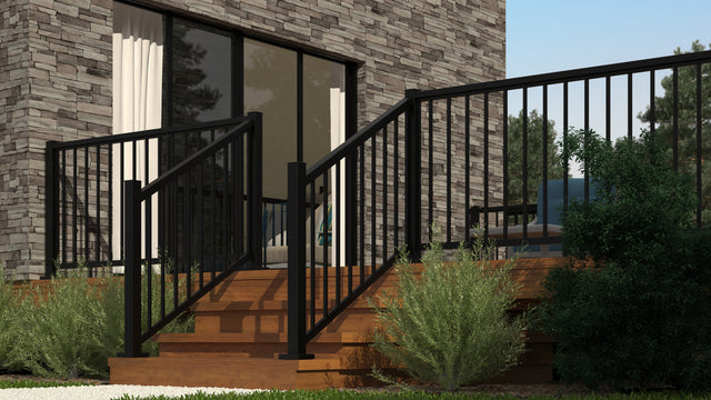 Kool-Ray Pillar 36-inch stair section in Black Pebble