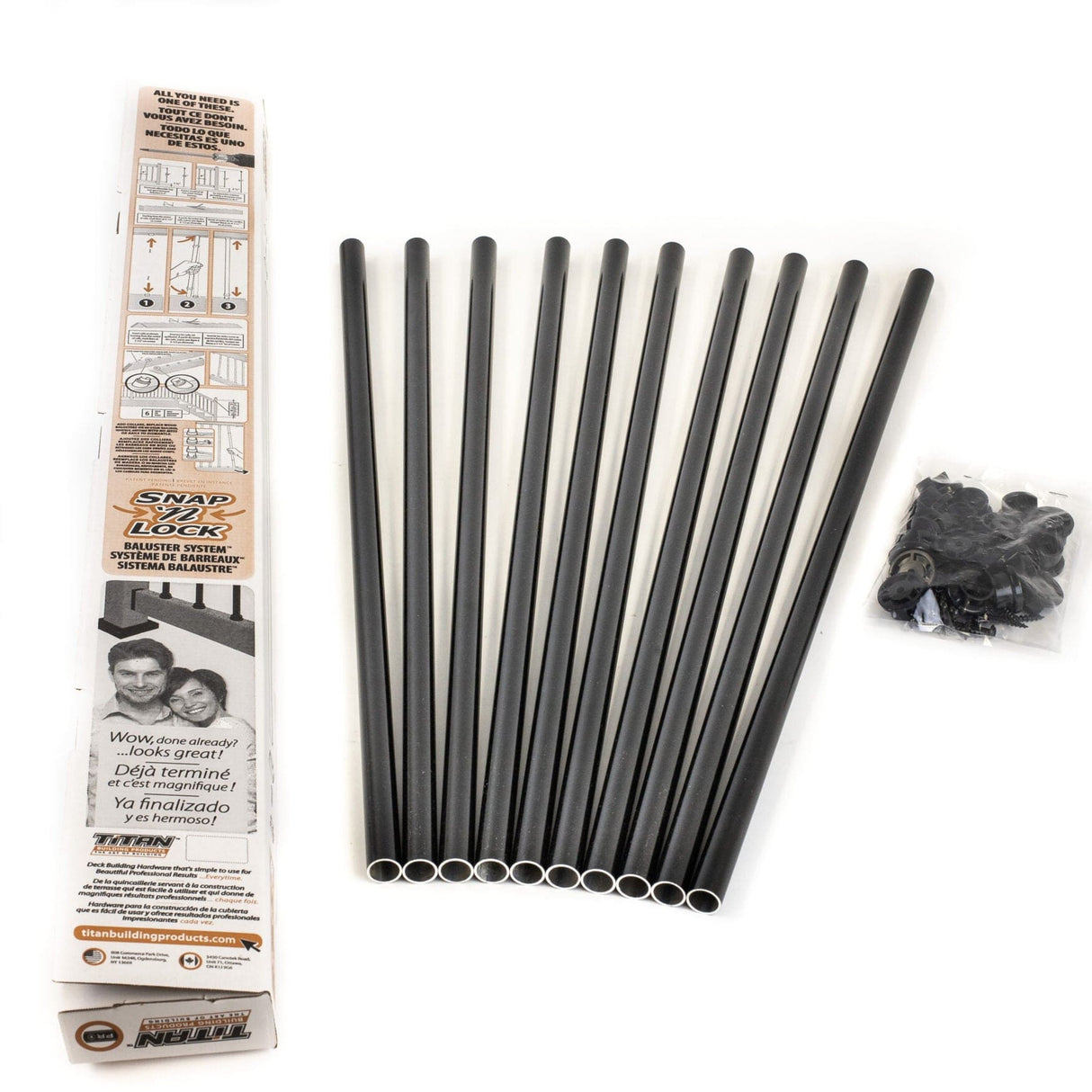 Titan Snap Lock Balusters (Matte Black Steel)