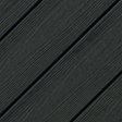 Eva-Last Infinity Baltic Nero near-black composite deck board, showcasing the dark sculpted grain texture and grooved profile for hidden fasteners.