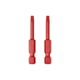 Pair of GRK Star Drive T15 (Red) 2-inch Torx driver bits, made from hardened steel for use with GRK R4 and Trim head screws.