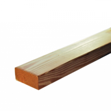 2x4 16-foot brown pressure-treated S4S lumber board for outdoor construction projects