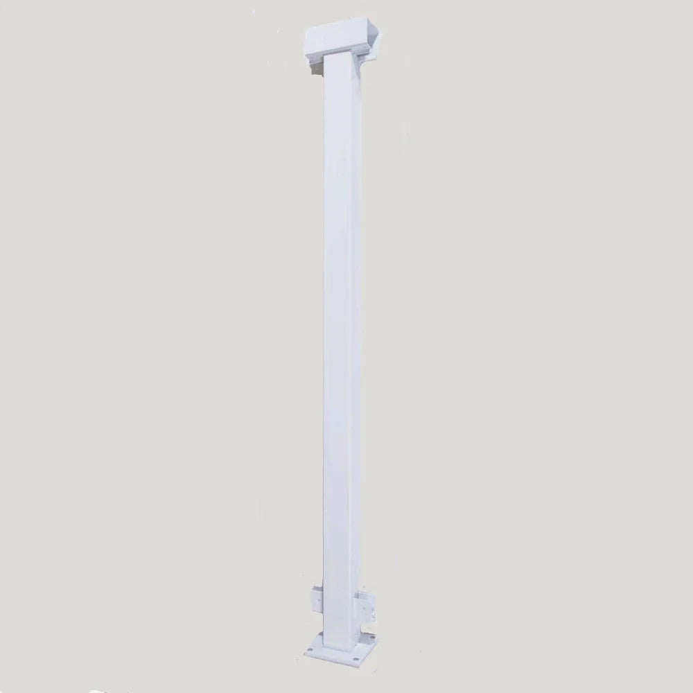 Vista White Frameless Glass 2-1/2" End Post