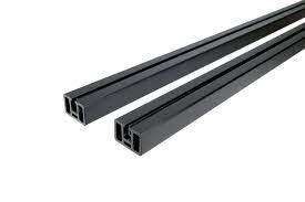 Fortress AL13 PureView Top and Bottom Rail 6' Black(2/pk) - The Ultimate Deck Shop