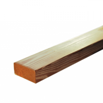 2x4 brown pressure-treated S4S lumber board for outdoor construction projects