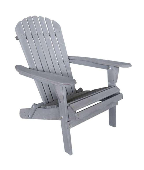 MyPatio Maine Folding Adirondack Chair Grey - The Ultimate Deck Shop