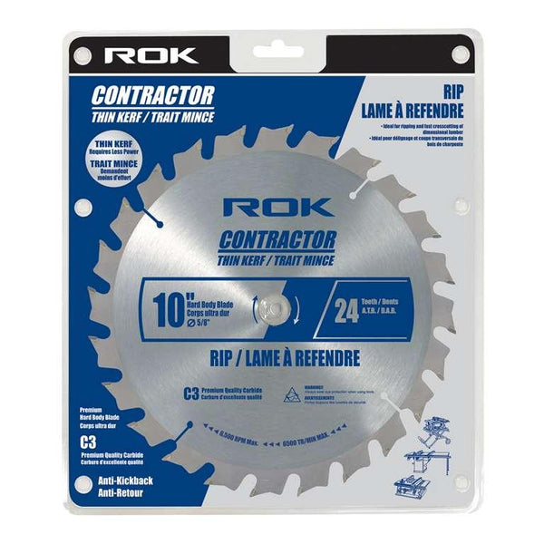 ROK 10-inch x 24-tooth Thin Kerf Rip Saw Blade - The Ultimate Deck Shop