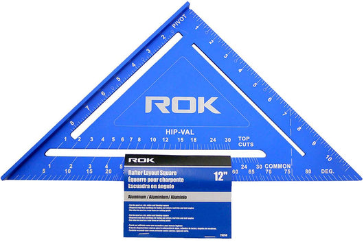 ROK 12-inch Aluminum Rafter Layout Speed Square - The Ultimate Deck Shop