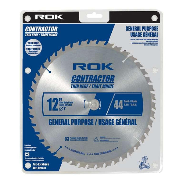 ROK 12-inch x 44-tooth Thin Kerf General Purpose Saw Blade - The Ultimate Deck Shop