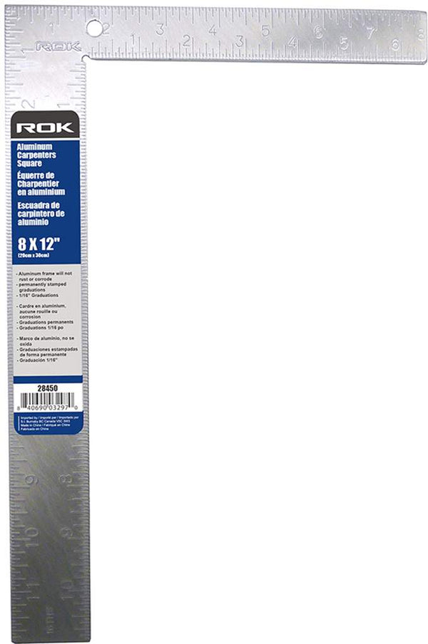 ROK 8-inch x 12-inch Aluminum Carpenters Square - The Ultimate Deck Shop
