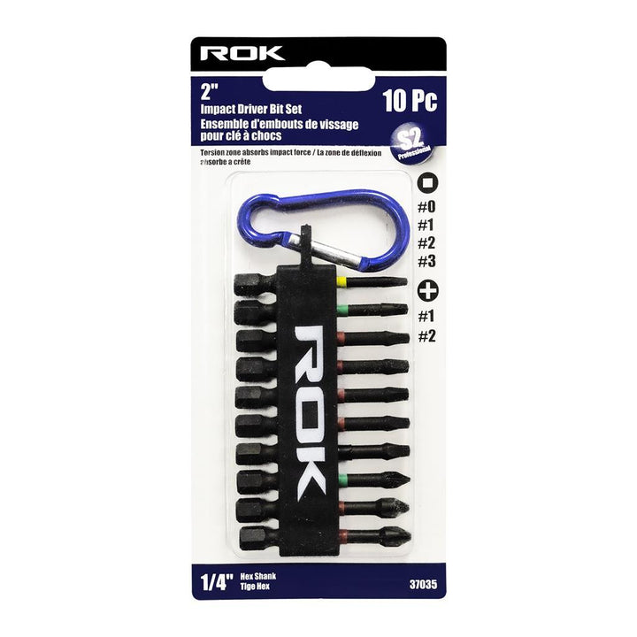 ROK Impact Driver Bit Set 2-inch 10-piece - The Ultimate Deck Shop