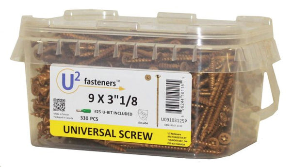 U2 Fasteners - 3/8 Construction Screws