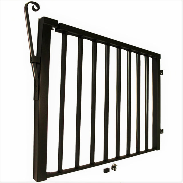 Vista 48" Standard Picket Gate Textured Black 42" - The Ultimate Deck Shop